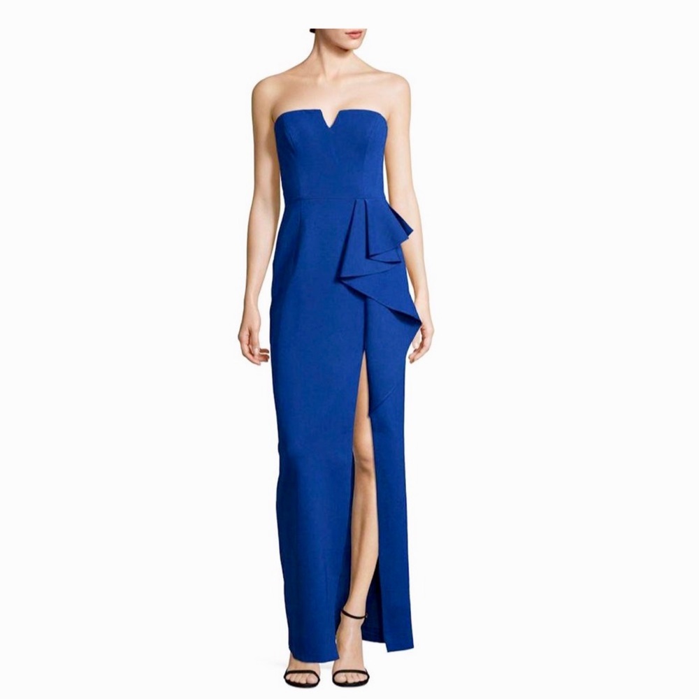 Adrianna Papell Royal Blue Cascade Gown
